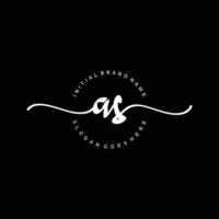 Initial AS handwriting logo template vector