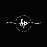 Initial BP handwriting logo template vector