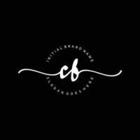 Initial CB handwriting logo template vector