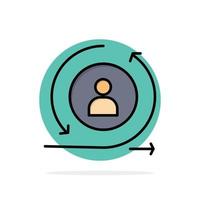 Returning Visitor Returning Visitor Digital Abstract Circle Background Flat color Icon vector
