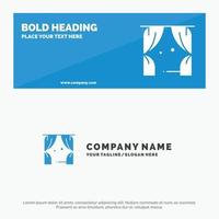 Entertainment Leisure Theatre Usa SOlid Icon Website Banner and Business Logo Template vector