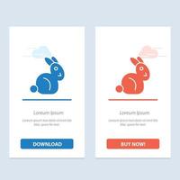 Bunny Easter Rabbit  Blue and Red Download and Buy Now web Widget Card Template vector