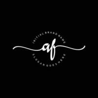 Initial AF handwriting logo template vector