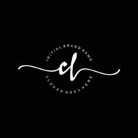 Initial CL handwriting logo template vector