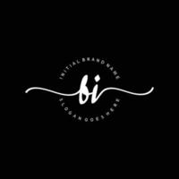 Initial BI handwriting logo template vector