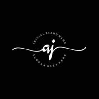 Initial AJ handwriting logo template vector