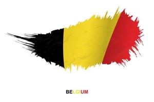 Flag of Belgium in grunge style with waving effect. vector