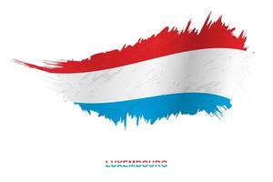 Flag of Luxembourg in grunge style with waving effect. vector