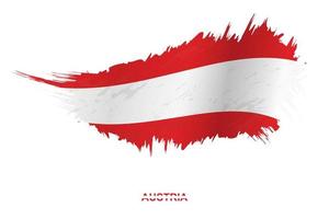 bandera de austria en estilo grunge con efecto ondulante. vector