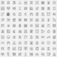 conjunto de 100 iconos de línea de negocios creativos vector