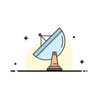 satellite antenna radar space dish Flat Color Icon Vector