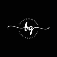 Initial BG handwriting logo template vector