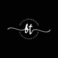 Initial BT handwriting logo template vector