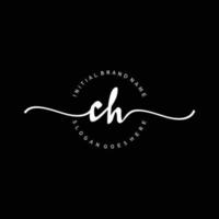 Initial CH handwriting logo template vector