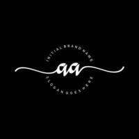 Initial AA handwriting logo template vector