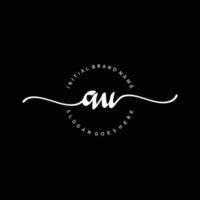 Initial AU handwriting logo template vector