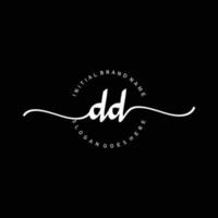 Initial DD handwriting logo template vector