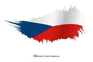 Flag of Czech Republic in grunge style with waving effect. vector