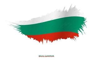 Flag of Bulgaria in grunge style with waving effect. vector