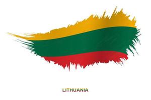 bandera de lituania en estilo grunge con efecto ondulante. vector