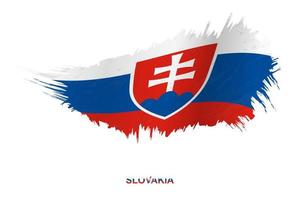 Flag of Slovakia in grunge style with waving effect. vector