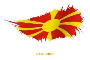 Flag of Macedonia in grunge style with waving effect. vector