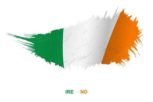 Flag of Ireland in grunge style with waving effect. vector