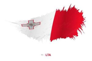 Flag of Malta in grunge style with waving effect. vector