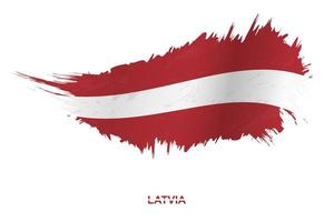 Flag of Latvia in grunge style with waving effect. vector