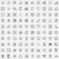 Set of 100 Creative Business Line Icons vector