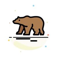 Animal Bear Polar Canada Abstract Flat Color Icon Template vector