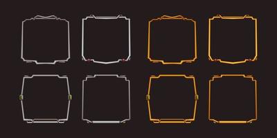 Square avatar frames, medieval ui game borders vector