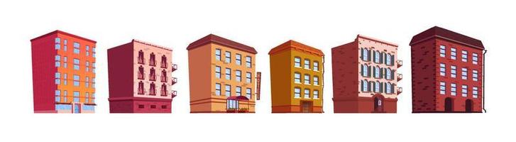 Building cartoon vector isolated illustrations