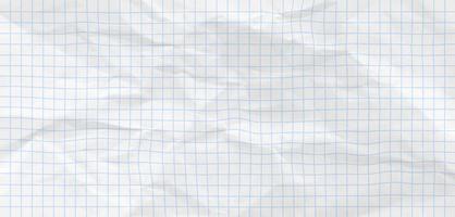 Crumpled blue checkered paper texture realisric vector