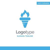 Flame Games Greece Holding Olympic Blue Solid Logo Template Place for Tagline vector