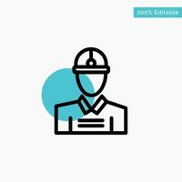 ingeniero de construcción trabajador trabajo turquesa resaltar círculo punto vector icono