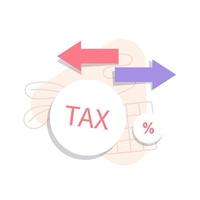 Tax deduction. Concept of tax return,optimization, duty, financial accounting vector