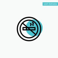 No smoking Smoking No Hotel turquoise highlight circle point Vector icon