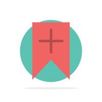 Tag Plus Interface User Abstract Circle Background Flat color Icon vector