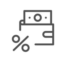 Tax icon outline and linear vector. vector