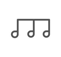 Music icon outline and linear vector. vector