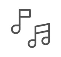 Music icon outline and linear vector. vector