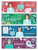 Health care baner for medical service design vector