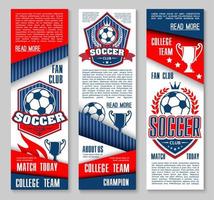 Vector banners for football or soccer sport club