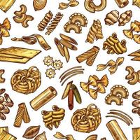 Vector pasta and spaghetti seamless pattern