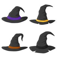 Set of Wizard Hat isolated on white background vector