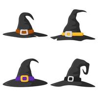 Set of Wizard Hat isolated on white background vector