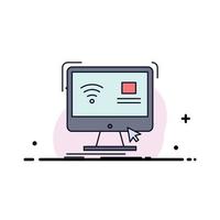 Control computer monitor remote smart Flat Color Icon Vector