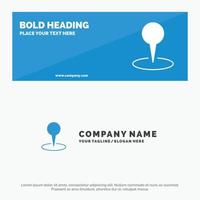 Location Map Marker Pin SOlid Icon Website Banner and Business Logo Template vector