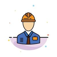 Worker Industry Construction Constructor Labour Labor Abstract Flat Color Icon Template vector